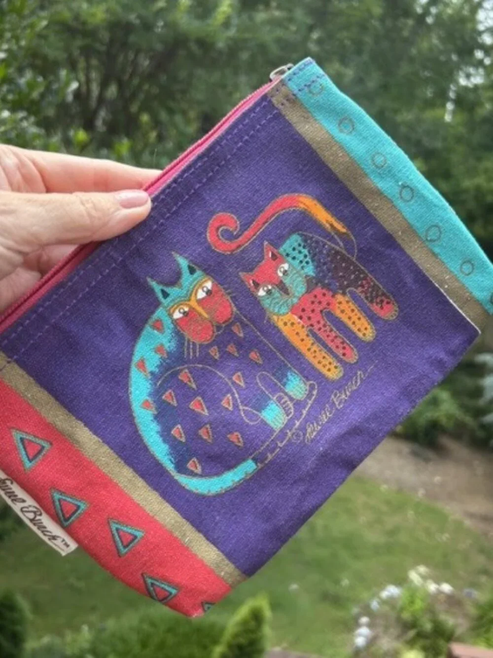 LAUREL BURCH Colorful CAT Make Up BAG POUCH